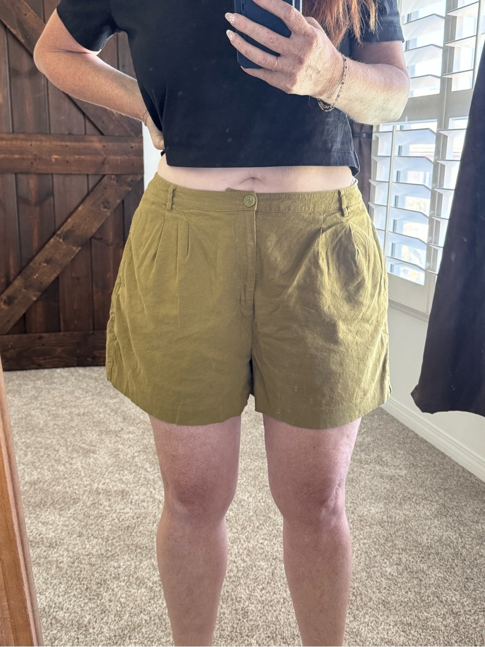 Olive Green Women’s Casual Drawstring Shorts